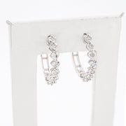 Diamond Hoops Heart Illusion Round Stone Setting - 925 Silver & 0.30 CTW