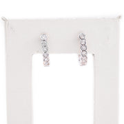 Diamond Hoops Illusion Round Stone Setting - 925 Silver & 0.20 CTW