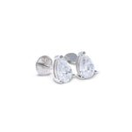Lab Diamond Solitaire Earring Pear Stone Setting - 14KT Gold & 1.50 CTW