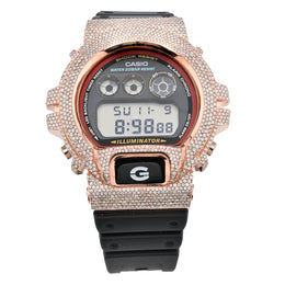 Casio G-Shock DW6900RL Diamond Bezel - Rose Steel / Black & 4.60 CTW