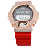 Casio G-Shock DW6900TR Diamond Bezel - Rose Steel / Red & 4.60 CTW