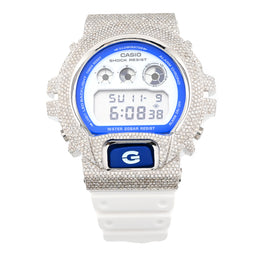 Casio G-Shock DW6900HDS Diamond Bezel - White Steel / White & 4.60 CTW