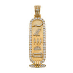 14K Gold Diamond Hieroglyphic Pendant – Iced Frame & Detailed Diamond Accents - 1.25 CTW