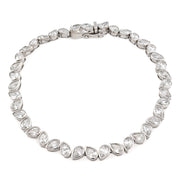10K Gold Lab Diamond Bracelet – Tennis Link Pear Shape Bezel Setting – 6.38 CTW