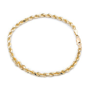 Rope Bracelet Solid - 10KT Gold & 2MM - 8MM