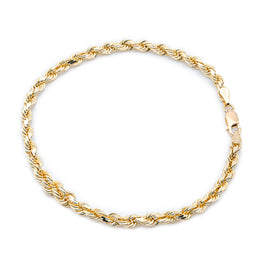 Rope Bracelet Solid - 10KT Gold & 2MM - 8MM