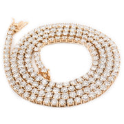 Lab Diamond Tennis Necklace 15 Pointer Stone Setting - 10KT Gold & 23.50 CTW