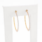 Diamond Hoops Ten Round Stone Setting - 10KT Gold & 0.50 CTW