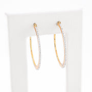 Diamond Hoops Ten Round Stone Setting - 10KT Gold & 0.50 CTW