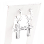 Diamond Dangling Cross Baguette Stone Setting - 10KT Gold & 1.65 CTW