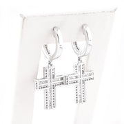 Diamond Dangling Cross Baguette Stone Setting - 10KT Gold & 1.65 CTW