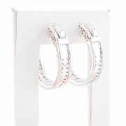 Diamond Hoops Two Row Round Stone Setting - 10KT Gold & 3.00 CTW