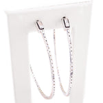 Diamond Hoops Single Row Round Stone Setting - 10KT Gold & 1.50 CTW