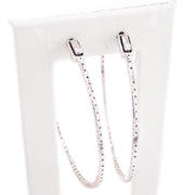 Diamond Hoops Single Row Round Stone Setting - 10KT Gold & 1.50 CTW