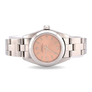Factory Rolex 24MM Oyster Perpetual Watch – Stick Pink Salmon Dial – Stainless Steel