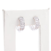 Diamond Hoops Four Row Baguette Stone Setting - 10KT Gold & 0.60 CTW