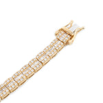 Diamond Tennis Bracelet Baguette & Round Stone Setting - 10KT Gold & 3.99 CTW
