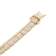 Diamond Tennis Bracelet Baguette & Round Stone Setting - 10KT Gold & 3.99 CTW