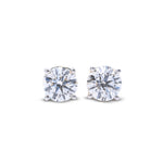 Lab Diamond Solitaire Earring Round Stone Setting - 14KT Gold & 1.0 CTW - 5.0 CTW