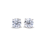 Lab Diamond Solitaire Earring Round Stone Setting - 14KT Gold & 1.0 CTW - 5.0 CTW