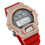 Casio G-Shock DW6900TR Diamond Bezel - Rose Steel / Red & 4.60 CTW
