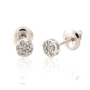 10K Gold Diamond Stud Earring – Flower Style with Six Pointers – 0.11 CTW