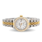 Custom Diamond Bezel Rolex 26MM DateJust Watch – Two Tone 10 Pointer MOP Dial – 1.50 CTW