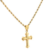 10K Gold Cross Pendant – 3D Hollow – 1.20