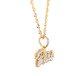 10K Gold Diamond Pendant – Custom Two Tone Boss Script Charm – 0.34 CTW