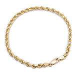 Rope Bracelet Solid - 10KT Gold & 2MM - 8MM
