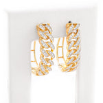 Diamond Hoops Cuban Round Stone Setting - 10KT Gold & 0.33 CTW