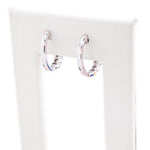 Diamond Hoops Illusion Round Stone Setting - 925 Silver & 0.20 CTW