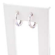 Diamond Hoops Illusion Round Stone Setting - 925 Silver & 0.20 CTW