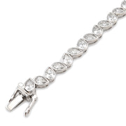10K Gold Lab Diamond Bracelet – Tennis Link Pear Shape Bezel Setting – 6.38 CTW