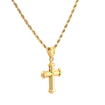 10K Gold Cross Pendant – 3D Hollow – 1.20