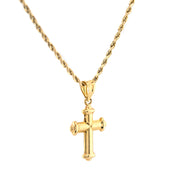 10K Gold Cross Pendant – 3D Hollow – 1.20