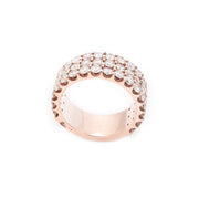 Diamond Men's Band Three Row Pointer Stone Setting - 14KT Gold & 4.25 CTW