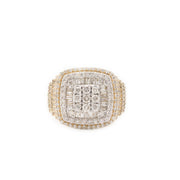 Diamond Men's Ring Nine Pointer Baguette & Round Stone Setting - 10KT Gold & 2.20 CTW