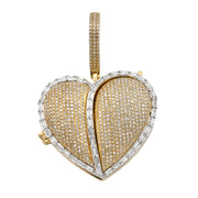 10K Gold Diamond Pendant – Heart Picture Locket  – 2.28 CTW