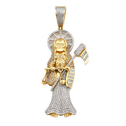 10K Gold Diamond Pendant – Two Tone Grim Reaper with Scythe – 1.50 CTW