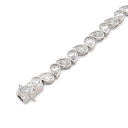 10K Gold Lab Diamond Bracelet – Tennis Link Pear Shape Bezel Setting – 6.38 CTW