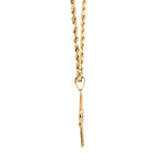 10K Gold Cross Pendant – Cubic Zirconia Openwork Design – 1.10