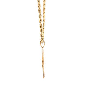 10K Gold Cross Pendant – Cubic Zirconia Openwork Design – 1.10