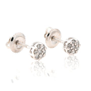 10K Gold Diamond Stud Earring – Flower Style with Six Pointers – 0.11 CTW