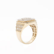 Diamond Men's Ring Nine Pointer Baguette & Round Stone Setting - 10KT Gold & 2.20 CTW