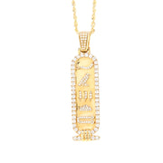 14K Gold Diamond Hieroglyphic Pendant – Iced Frame & Detailed Diamond Accents - 1.25 CTW