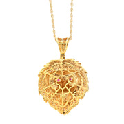 10K Gold Diamond Lion Head Pendant – Ruby Eyes & Fully Iced Mane – 2.01 CTW