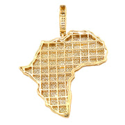 10K Gold Diamond Africa Map Pendant – Fully Iced with Diamond Bail – 3.20 CTW