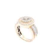 Diamond Men's Ring Four Row Baguette & Round Stone Setting - 10KT Gold & 1.95 CTW