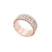 Diamond Men's Band Three Row Pointer Stone Setting - 14KT Gold & 4.25 CTW